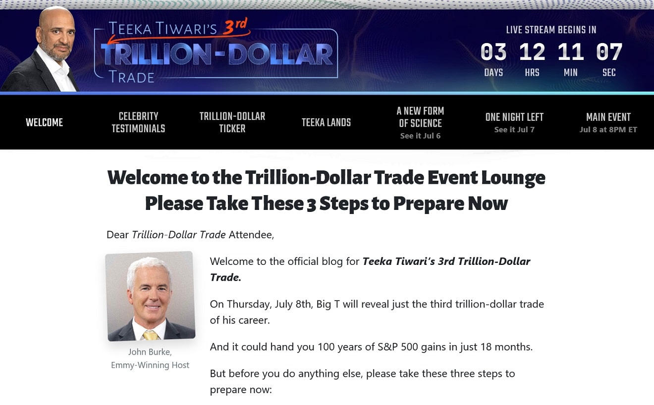 Teeka Tiwari’s 3rd Trillion Dollar Trade Review