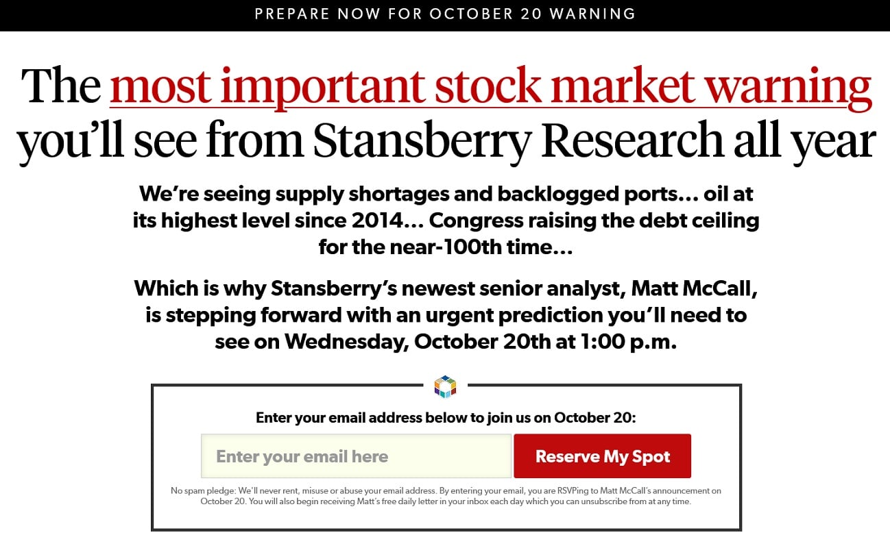 Matt McCall's Most Important Stock Market Warning
